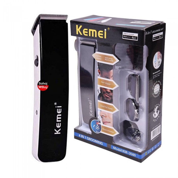Trimmer Kemei Km 3580 Rechargeable 4 In 1 Hair Clipper